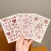 Pegatina de lazo en forma de corazón rojo con pedrería para niñas y niños, soporte de maquillaje con temática de huevo de fuegos artificiales, accesorio de decoración facial