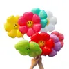 Balão de Folha de Alumínio de Girassol Margarida Sorridente de Mão Adereço de Foto ao Ar Livre para Festa de Aniversário Infantil de Jardim de Infância