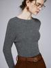 Suéter Delgado de Cachemira sin Costuras para Mujer, Cuello Redondo, Corte Ajustado, Suéter Interior Cálido, Suéter de Punto Ajustado de una Sola Línea para Otoño e Invierno
