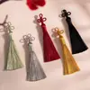 8cm Fleco de Borla de Tres Hojas Accesorios para Joyería DIY Colgante Estilo Antiguo Ropa Bolsita Tejida Borla Pequeña Venta al por Mayor