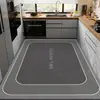 Tapete de Piso de Cozinha Grande Área Cobertura Total Tapete para Pés Moderno Simples Absorvente de Água Antiderrapante Resistente à Sujeira Fácil de Limpar Tapete de Piso de Terra de Diatomáceas