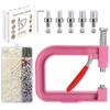 Máquina de Cuentas Automática Portátil, Clavadora de Perlas sin Agujero con Caja de Color, Máquina de Cuentas Manual, Máquina de Incrustación de Accesorios de Joyería