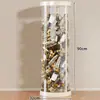 Caixa de armazenamento de pelúcia com zíper, design transparente, para uso doméstico, estilosa e à prova de poeira