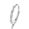 Nuevos Anillos de Pareja Mobius de Plata S999, un Par de Anillos Abiertos Sencillos Incrustados con Diamantes para Hombres y Mujeres, Regalo de San Valentín