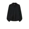 Suéter de punto irregular de cuello alto para hombre, color sólido de otoño, simple, moderno, holgado, versátil, top casual de manga larga
