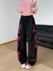 Pantalones de pierna ancha estilo perezoso de peso pesado para otoño para hombres y mujeres, pantalones casuales deportivos de baile callejero, hoja curva azul Klein americano