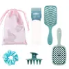 Guangzhou Wanmei Peine de Masaje para el Cuero Cabelludo y Peinado Cepillo para Champú Doméstico Set de Gomas para Peinar y Botella de Champú Set de Peluquería