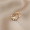 Anillo Abierto Dorado con Pedrería Estilo Coreano para Mujer Zirconia Irregular Incrustada Diseño de Nicho Anillo de Dedo Francés Ajustable