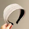 Diadema vintage de lunares plisada de ala ancha para mujer, casual y única, con un toque de alta gama, diadema versátil que hace que la cabeza se vea más alta y el rostro parezca más pequeño
