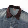 Beijie Marca de Moda Americana para Hombre Primavera 2025 Nueva Chaqueta de Mezclilla con Solapas de Contraste Chaqueta Lavada Retro para Hombre