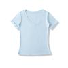 Estilo Americano Retrô Estilo Garota Quente Decote V Cintura Justa Umbigo Camiseta Slim-fit Emagrecimento Combina com Tudo Cor Sólida Base Ombro Regata para Mulheres