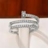 Venta Caliente Transfronteriza lazada Anillo Geométrico Abierto para Índice Femenino Ins Trendy Celebridad de Internet Pequeño Diamante Roto Nudo Cruzado