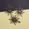 Accesorios para Joyería de Aleación Retro DIY Gema del Tiempo Collar Sol Base Redonda de 12 mm Colgante para Llavero de Collar