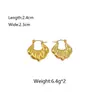 Pendientes Redondos de Acero de Titanio 18K Transfronterizos para Mujer, Nuevos Pendientes Geométricos Retro Versátiles, Retro Artístico de Alta Gama