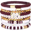 Amazon El más vendido Juego de Pulseras para Día de Partido Set de 9 Piezas para Mujer Elástico con Cuentas Pulsera de Arcilla Suave Set de Decoración Fábrica