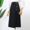Saia de primavera e verão feminina design sense nicho profissional saia evasê cintura alta modeladora comprimento médio sobre o joelho cobrir saia cruzada feminina