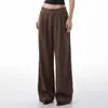 Calças Fitness Largas de Outono e Inverno para Mulheres, Calças de Perna Reta de Secagem Rápida, Calças Casuais Leves e Soltas com Bolsos, Calças de Treino Externo para Mulheres