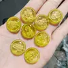 18*18mm Placa Redonda Ouro Rosa Vidro Retrô Acessórios para Joias DIY Pingente de Mão Material de Corda com Contas