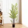 Árbol Artificial Helecho Persa Cola de Caballo Árbol de Maidenhair Helecho Mono Dorado Planta Verde para Paisajismo Decoración de Piso para el Hogar Planta en Maceta