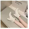 Botas estilo Martin grossas e quentes, forradas com fleece, para mulheres, coleção outono/inverno 2026, bico quadrado, elegantes, versáteis e que afinam a silhueta