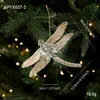 Nuevos adornos transparentes de mariposa y libélula de plástico acrílico para decoración de árbol de Navidad y arreglo de escenas navideñas