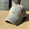 Gorra de Béisbol Bordada Desgastada de Alta Calidad para Mujer, Primavera y Verano, Simple y Versátil, Color Azul Talla L, Circunferencia de Cabeza Grande, Gorra de Pico de Pato de Moda