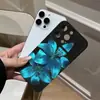 Funda de Teléfono Flor de Lirio Azul Noche Oscura para Apple 17 Pro Funda Suave 16/15 Estilo de Nicho de Gama Alta Modelo Idéntico al de Celebridad de Internet 13