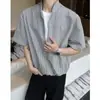 Estilo Nuevo de Verano para Jóvenes, Diseño Holgado, Camisa de Cuadros Falsa de Dos Piezas con Aspecto de Alta Gama, Top Holgado de Talla Grande, Marca de Moda