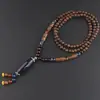 Collar de Xizang Más Vendido Versátil para Hombres y Mujeres Estilo Étnico Vintage Cadena de Lana Accesorios para Ropa Larga de Algodón y Lino Viaje de Madera