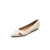 Zapatos cómodos y elegantes de tacón de cuña pequeño, punta hueca transpirable, capa superior de piel de oveja, primavera y verano 2025, tacón bajo, piel genuina, boca poco profunda, capa única para mujer