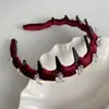 Tiara de Veludo Dentada para Cabelos Quebrados e Ondulados para Mulheres Outono e Inverno Nova Alta Caveira Versátil Faixa de Lavar o Rosto Presilha de Cabelo Faixa de Cabelo Acessórios de Cabelo