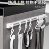 Estante de ganchos de riel deslizante sin perforación, barra de ganchos deslizantes adhesiva, estante de ganchos para gabinete de cocina detrás de la puerta, herramienta de almacenamiento para utensilios de cocina