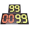 Placa de Substituição de Futebol com Quatro Cartões Manuais Dupla Face para Uso do Árbitro em Partidas de Futebol, Design Fluorescente