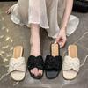 Novedad Otoño e Invierno 2025 Zapatos Planos de Moda Chanclas de Diseño Nicho Talla Grande Populares Sandalias de Estilo Pequeño Fragante para Mujer