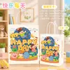 Bolsas de Papel Kraft en Stock, Bolsas Tote de Colores, Bolsas de Regalo para el Festival de Medio Otoño, Bolsas de Empaque Personalizadas para Repostería, Café, Té de Leche para Llevar