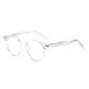 Gafas de Montura Redonda Retro Japonesas y Coreanas 8667, Moda Personalizada con Remaches, Lisas, Tendencia, Anti-Luz Azul, para Hombres y Mujeres, Monturas de Gafas sin Graduación