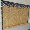 Cortina de Palha com Borda Protetora Bloqueio de Luz Cortina Rolô Sala de Chá Sala de Estar Divisória Decoração de Interiores Estilo Chinês Cortina de Palha