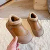 Botas de Nieve para Niños 2026 Nuevo Otoño Estilo Coreano Moda Niñas Zapatos Grandes de Algodón Más Terciopelo Calidez Niños Medianos y Grandes Nieve Algodón