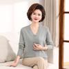 Suéter de punto de primavera para mamá de mediana edad, nuevo estilo occidental, suéter de primavera y otoño para mamá de 50 años, camiseta interior de moda, suéter de moda