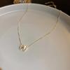 Collar de Clavícula con Letra H de Zircón Xiao Xiang Feng Chapado en Oro Real Dulce Celebridad de Internet Nicho Elegante Collar de Alta Gama para Mujer
