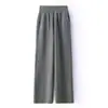 ¡Un Imprescindible para Tallas Grandes! Pantalones de Lana Sueltos y Cómodos para Mujer, Pantalones Largos de Lana Pura de Otoño, Pantalones Casuales Negros de Pierna Ancha