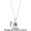 Collar Colgante de Acero Inoxidable Estilo Retro Lujo Ligero Girasol Circonia Cadena para Clavícula Cuadrado Ovalado Piedras Preciosas Multicolor para Mujer