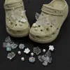 Flor de zapato de mariposa vidriada iridiscente Aurora, Hebilla de zapato de flor de cristal Aurora desmontable para bricolaje, Famosa en Internet