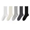 Calcetines grises para mujer, adecuados para primavera y otoño, finos y transpirables, con diseño de volantes, absorben el sudor y resisten los olores, perfectos para combinar con zapatos pequeños de cuero, hechos de algodón puro, longitud hasta la mitad de la pantorrilla