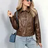 Otoño 2026 Transfronterizo Amazon Estilo Europeo y Americano 3D Chaqueta de Cuero Superior Abrigo de Cuero Retro Genial