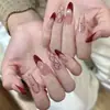 Parches de Manicura Hechos a Mano para Otoño e Invierno, Uñas Postizas, Uñas Largas, Blanqueamiento 10 Piezas de Uñas Portátiles Ojo de Gato de Cristal, Gama Alta