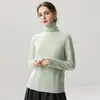 Nueva colección de otoño e invierno: Prenda base de punto de cachemira moderna y suave, color liso, adecuada para el trabajo y el uso diario, diseño simple con cuello con volantes