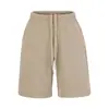 Shorts Casuais Waffle Slim Fit da Moda para Mulheres, Caimento Solto, Emagrecedor, Shorts Esportivos, Shorts de Comprimento Médio Versátil e Fashion para Outono e Inverno