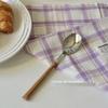 Cuchillo, tenedor y cuchara estilo blogger, de madera y acero inoxidable, para restaurante, cuchillo para carne y tenedor de fruta.