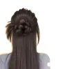 Peluca de Cabeza de Bola de Plumas de Pollo Baja para Mujeres con Cabeza de Botón, Accesorios Naturales de Cabello Artificial, Peluca para Recogido Perezoso, Bolsa para Peluca